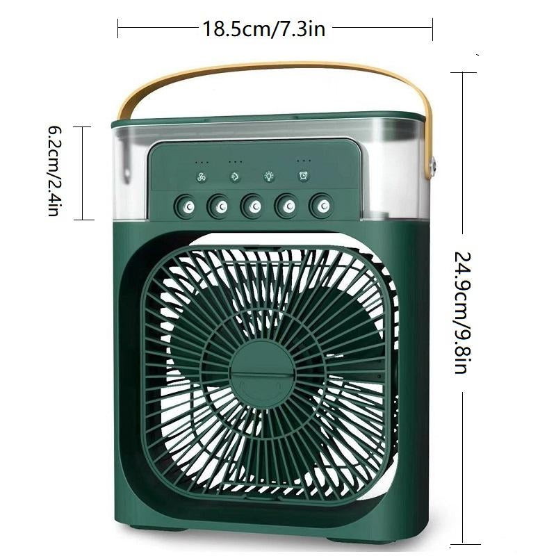 Portable Mist Fan with 7 Color LED Light, 600Ml Tank Fan with 1/2/3 Hour Timer, Evaporative Cooling Fan, 3 Speeds & 3 Mist Modes Fan, Misting Cooling Fan for Home, Car, Office, Adjustable Room Fan